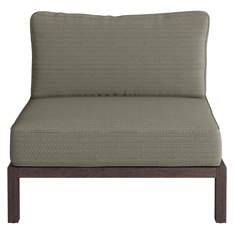 Kona Outdoor Teak Wood Armless Modular Chair in Ash