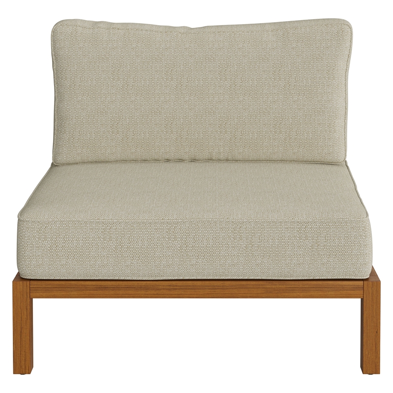 Kona Outdoor Teak Wood Armless Modular Chair in Sand