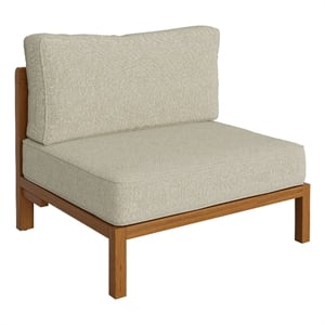 Kona Outdoor Teak Wood Armless Modular Chair in Sand