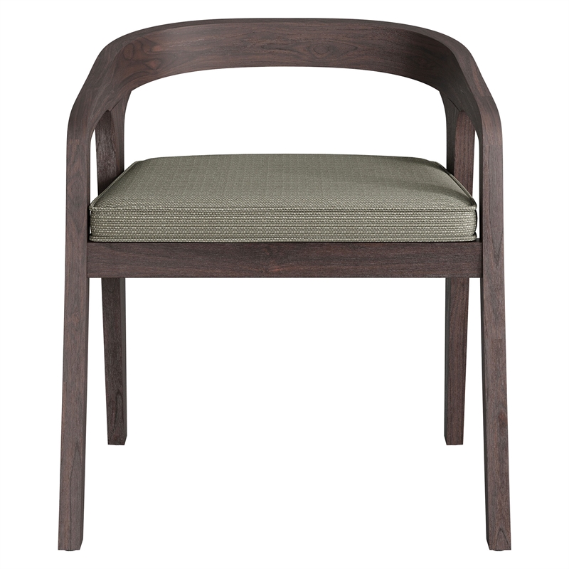 Modway Kona Teak Wood Outdoor Patio Barrel Dining Chair In Ash