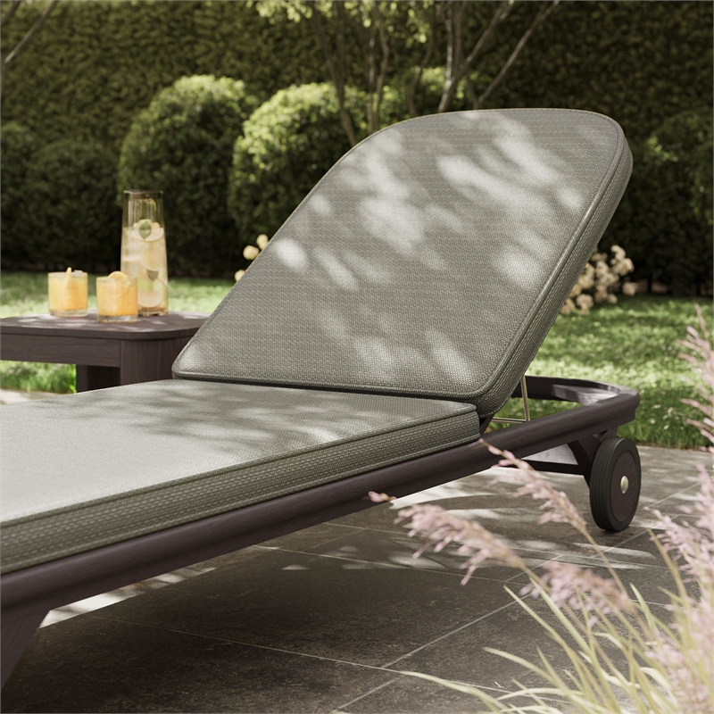 Kona Outdoor Teak Wood Chaise Lounge Chair in Ash