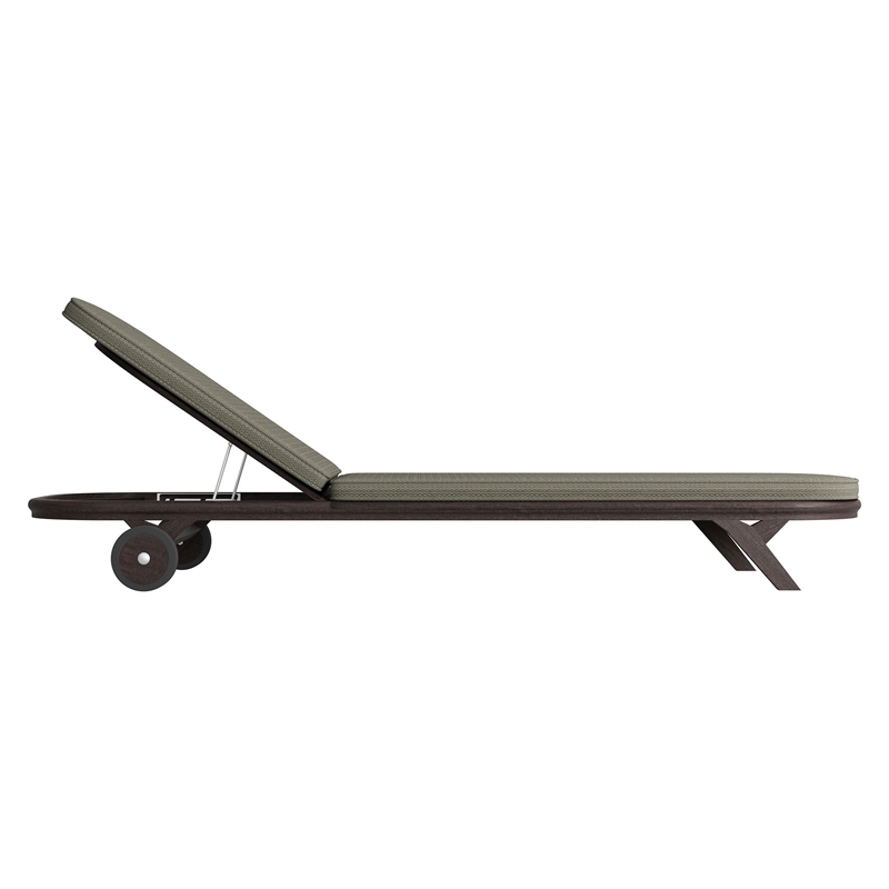 Kona Outdoor Teak Wood Chaise Lounge Chair in Ash
