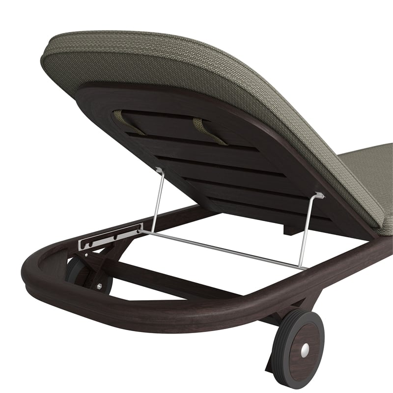 Kona Outdoor Teak Wood Chaise Lounge Chair in Ash