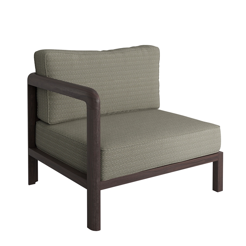 Kona 3-Piece Outdoor Teak Wood Modular Sofa Set in Ash