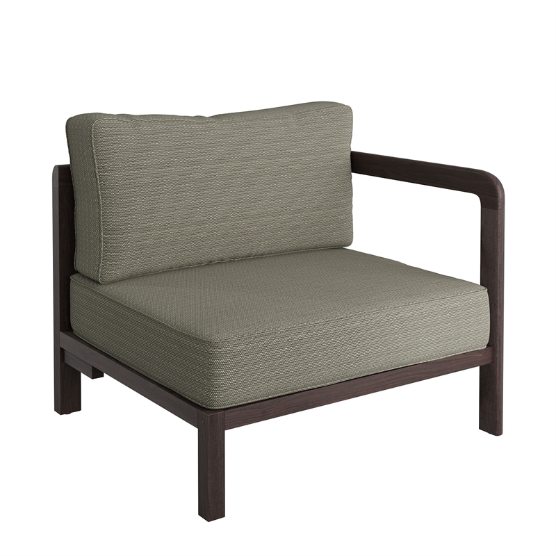 Kona 3-Piece Outdoor Teak Wood Modular Sofa Set in Ash