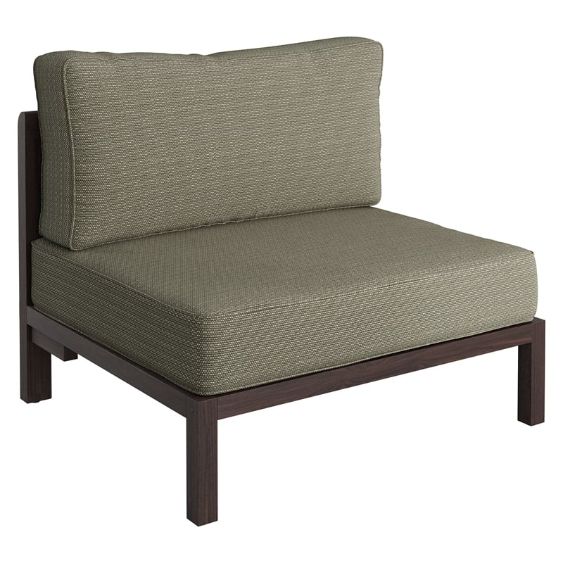 Kona 3-Piece Outdoor Teak Wood Modular Sofa Set in Ash