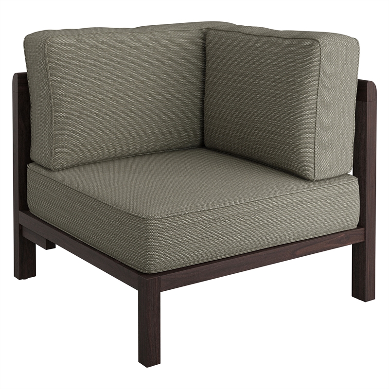 Kona L-Shaped Outdoor Teak Wood Modular Sofa in Ash