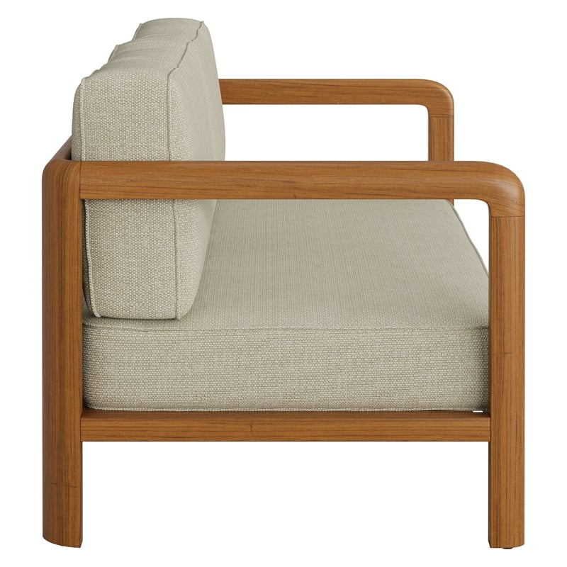Kona Outdoor Teak Wood Loveseat in Sand