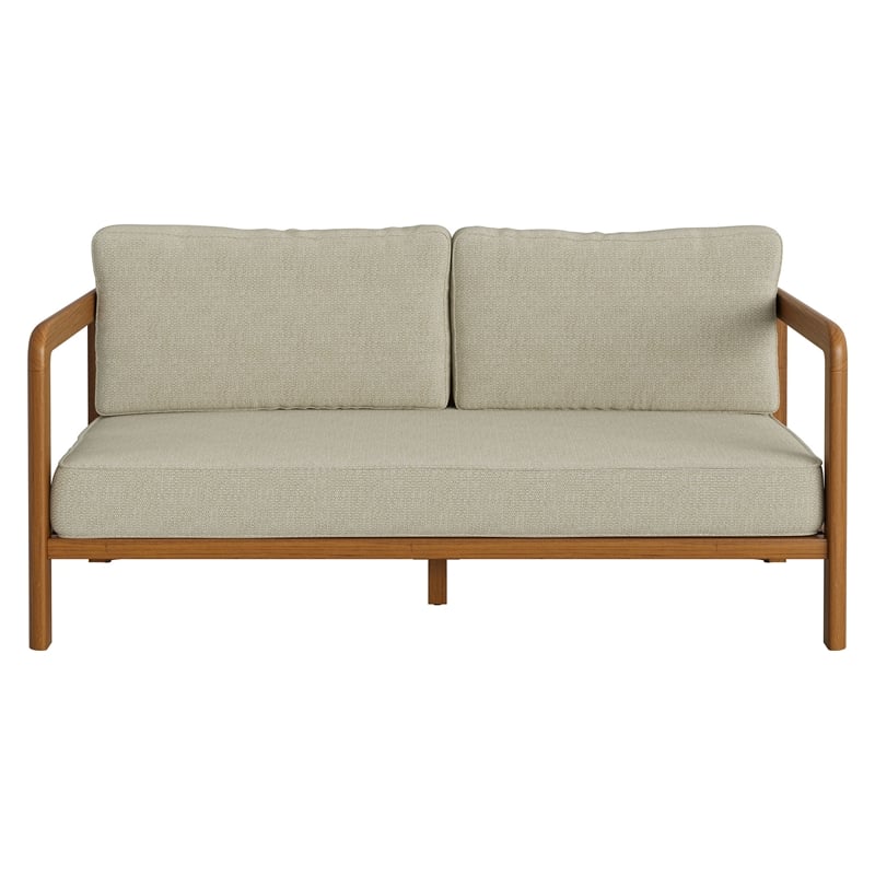 Kona Outdoor Teak Wood Loveseat in Sand
