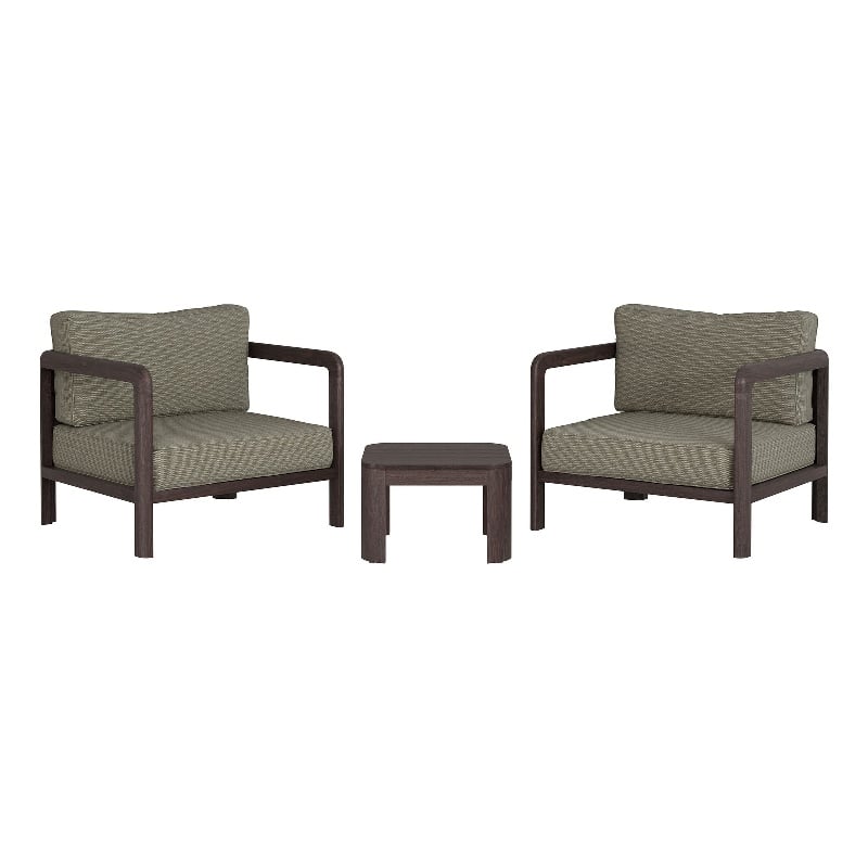 Kona 3-Piece Outdoor Teak Wood Furniture Set in Ash
