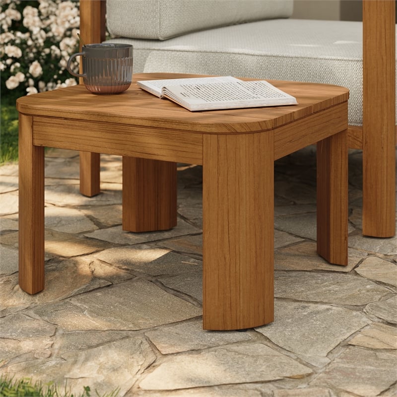 Kona Outdoor Teak Wood Side Table in Natural