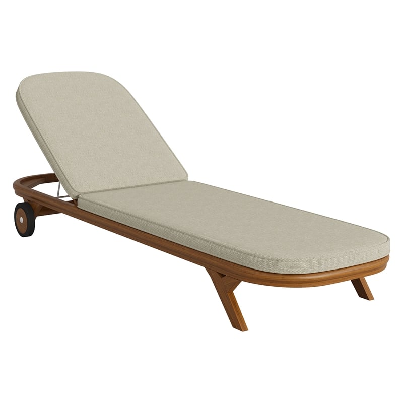 Kona 3-Piece Outdoor Teak Wood Chaise Lounge Set in Sand
