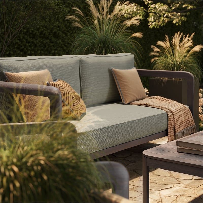 Kona 4-Piece Outdoor Teak Wood Furniture Set in Ash