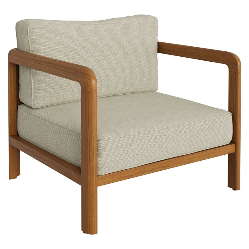 Kona 5-Piece Outdoor Teak Wood Furniture Set in Sand