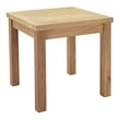 Modway Marina Modern Wood Patio Teak Side Table in Natural Finish