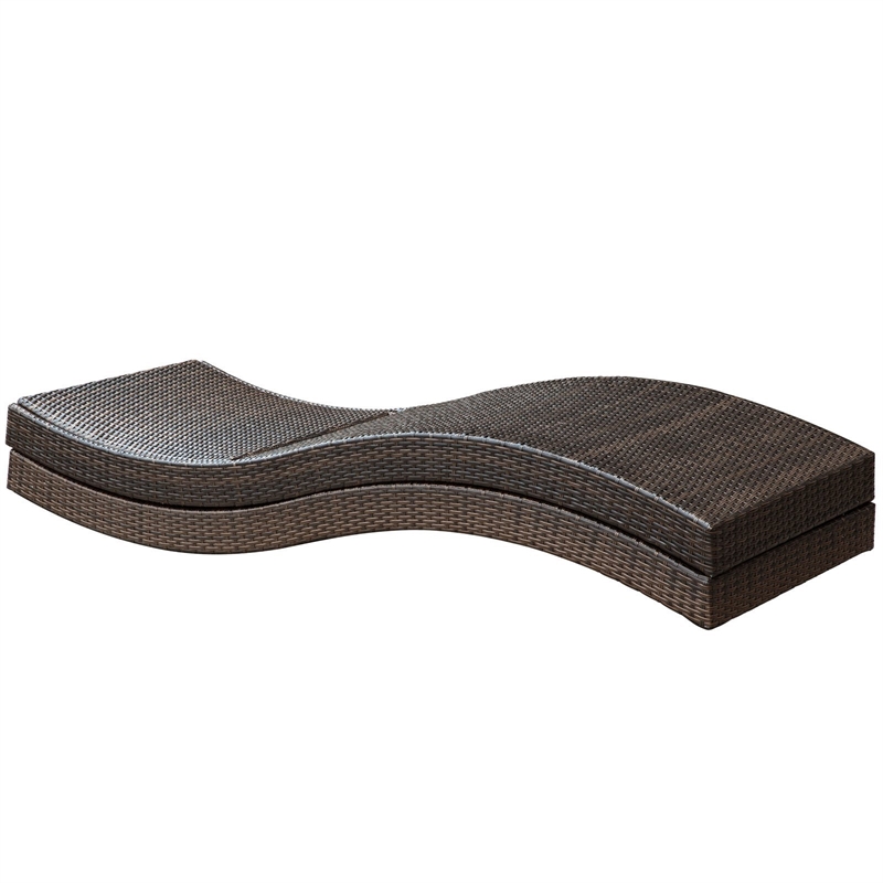 Modway Peer Patio Lounge in Brown and White (Set of 2)