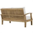 Modway Marina 8 Piece Outdoor Teak Sofa Set in Natural and White