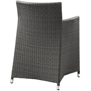 Modway Junction 18.5&quot Wicker / Rattan Outdoor Armchair in Brown/White