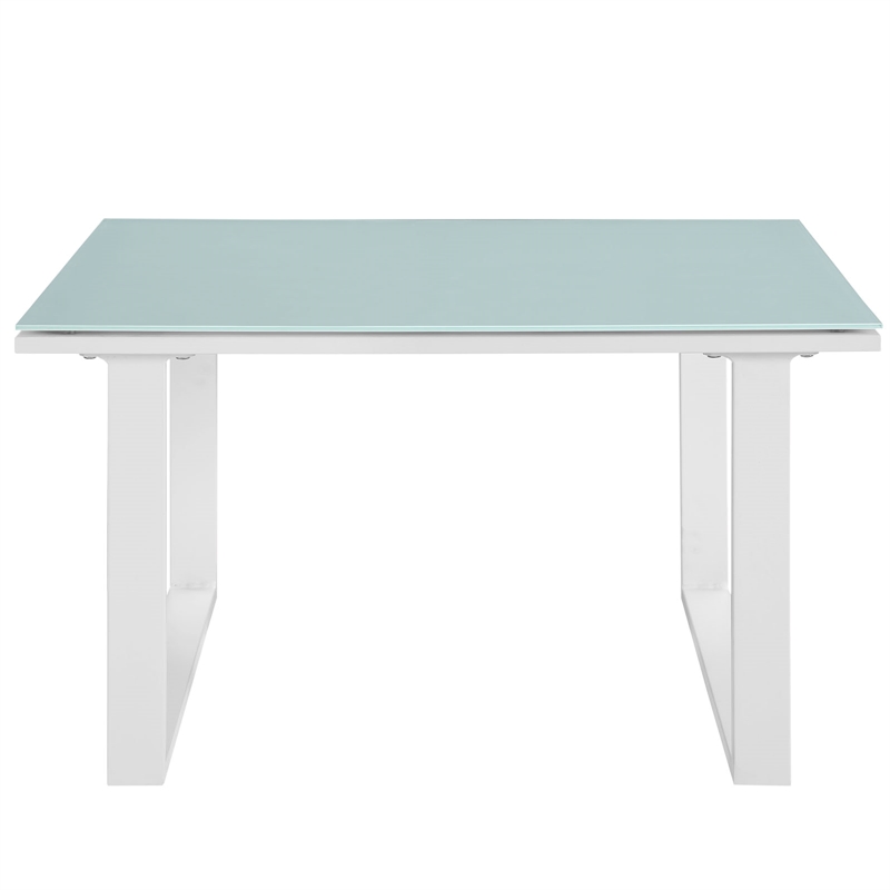Modway Fortuna Modern Aluminum Patio Side Table in White/Blue