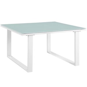 Modway Fortuna Modern Aluminum Patio Side Table in White/Blue