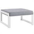 Modway Fortuna 6-Piece Aluminum Fabric Patio Sectional Sofa Set - White/Gray