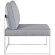 Modway Fortuna 5-Piece Aluminum Fabric Patio Sectional Sofa Set in White/Gray
