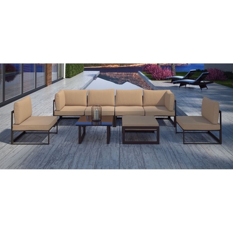 Zoe S Furniture Modway Fortuna 8 Piece Outdoor Sofa Set Modway Fortuna 8 Piece Outdoor Sofa Set