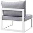 Modway Fortuna 6-Piece Aluminum Fabric Patio Sectional Sofa Set in White/Gray