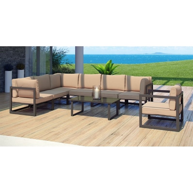 Zoe S Furniture Modway Fortuna 8 Pieces Outdoor Sofa Set Modway Fortuna 8 Pieces Outdoor Sofa Set