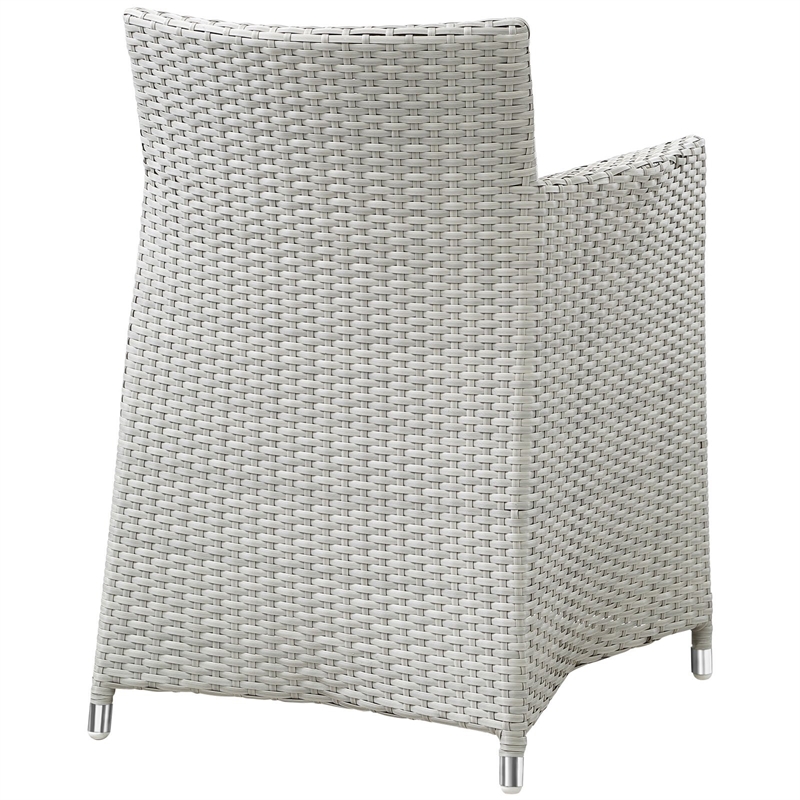 Modway Junction Rattan Outdoor Patio Armchair in Gray/White (Set of 2)