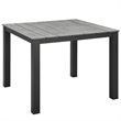 Modway Maine 3-Piece Modern Aluminum Patio Dining Set - Brown/Gray