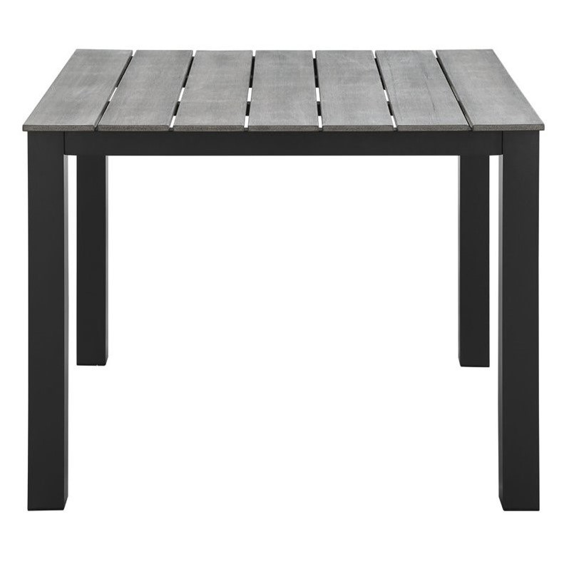 Modway Maine 3-Piece Modern Aluminum Patio Dining Set - Brown/Gray