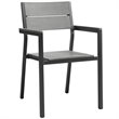Modway Maine 5-Piece Modern Aluminum Patio Dining Set - Brown/Gray