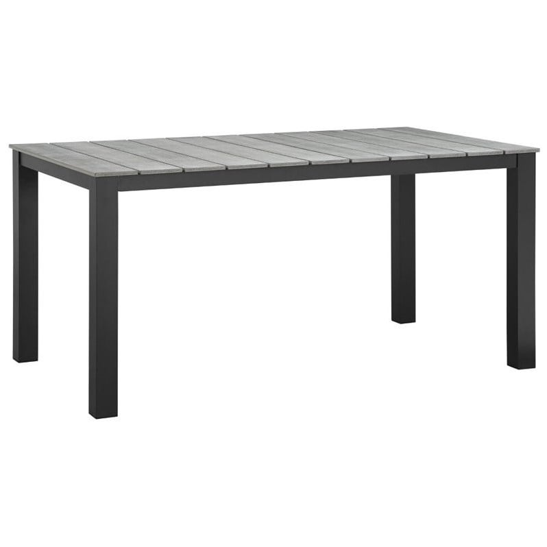 Modway Maine 7-Piece Modern Aluminum Patio Dining Set - Brown/Gray
