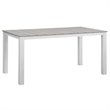 Modway Maine 7-Piece Modern Aluminum Patio Dining Set - White/Light Gray