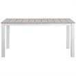 Modway Maine 7-Piece Modern Aluminum Patio Dining Set - White/Light Gray