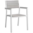 Modway Maine 7-Piece Modern Aluminum Patio Dining Set - White/Light Gray