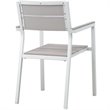 Modway Maine 7-Piece Modern Aluminum Patio Dining Set - White/Light Gray
