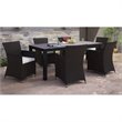Modway Junction 7-Piece Aluminum Rattan Patio Dining Set in Brown/White
