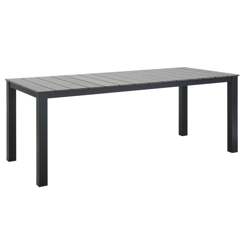 Modway Maine 7-Piece Modern Aluminum Patio Dining Set in Brown/Gray