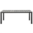 Modway Maine 7-Piece Modern Aluminum Patio Dining Set in Brown/Gray