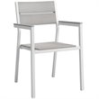 Modway Maine 7-Piece Modern Aluminum Patio Dining Set in White/Light Gray