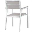 Modway Maine 7-Piece Modern Aluminum Patio Dining Set in White/Light Gray