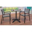 Modway Maine 3-Piece Modern Aluminum Patio Dining Set in Brown/Gray
