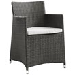 Modway Junction 5-Piece Aluminum Rattan Patio Dining Set in Brown/White