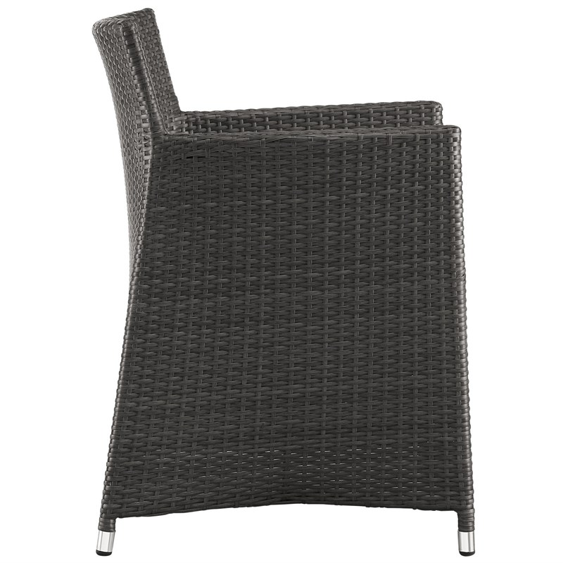 Modway Junction 5-Piece Aluminum Rattan Patio Dining Set in Brown/White