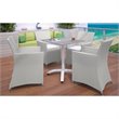 Modway Junction 5-Piece Aluminum Rattan Patio Dining Set in Gray/White