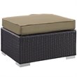 Modway Convene 5-Piece Aluminum Rattan Patio Sectional Set in Espresso/Mocha
