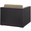 Modway Convene 5-Piece Aluminum Rattan Patio Sectional Set in Espresso/Mocha
