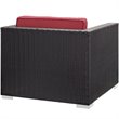 Modway Convene 5-Piece Aluminum Rattan Patio Sectional Set in Espresso/Red